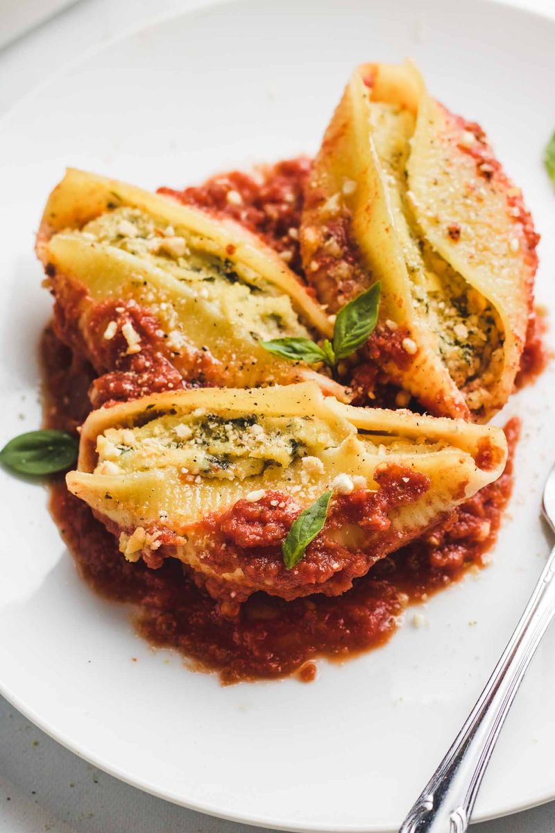 Pesto And Ricotta Stuffed Shells