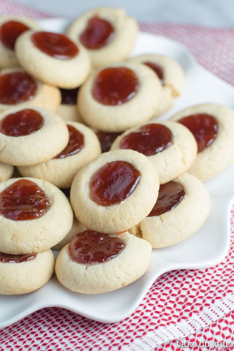Strawberry Jam Thumbprint Cookies