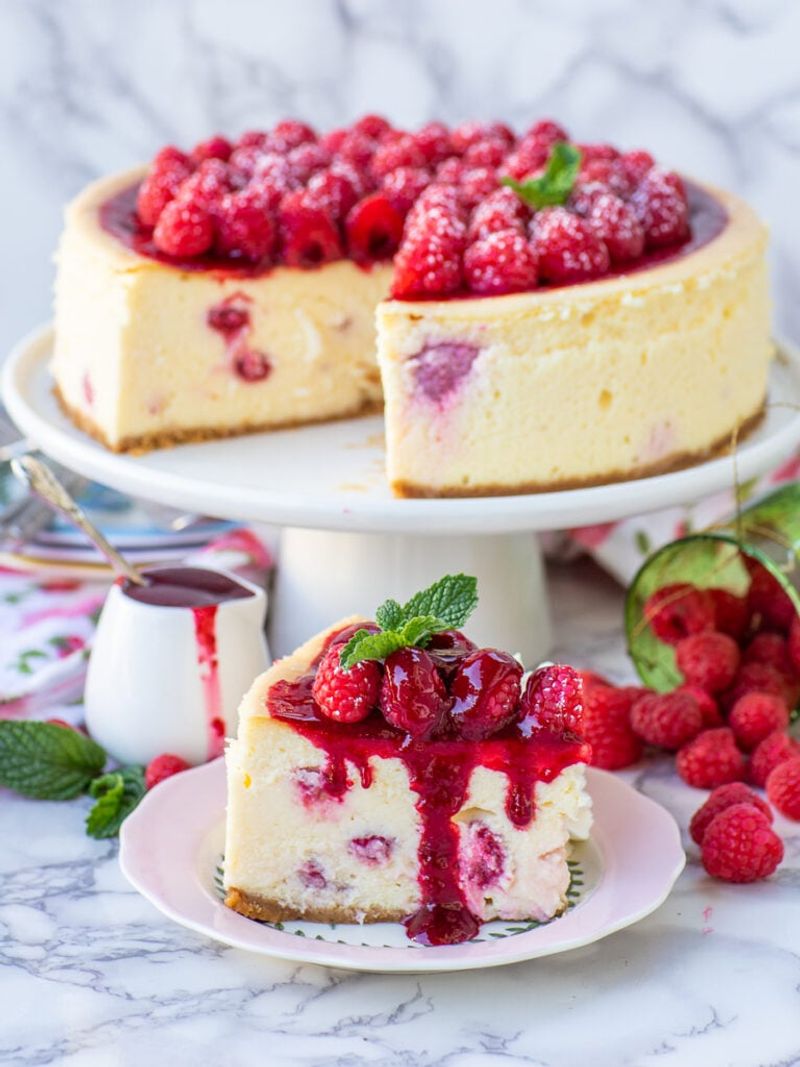 Raspberry White Chocolate Cheesecake