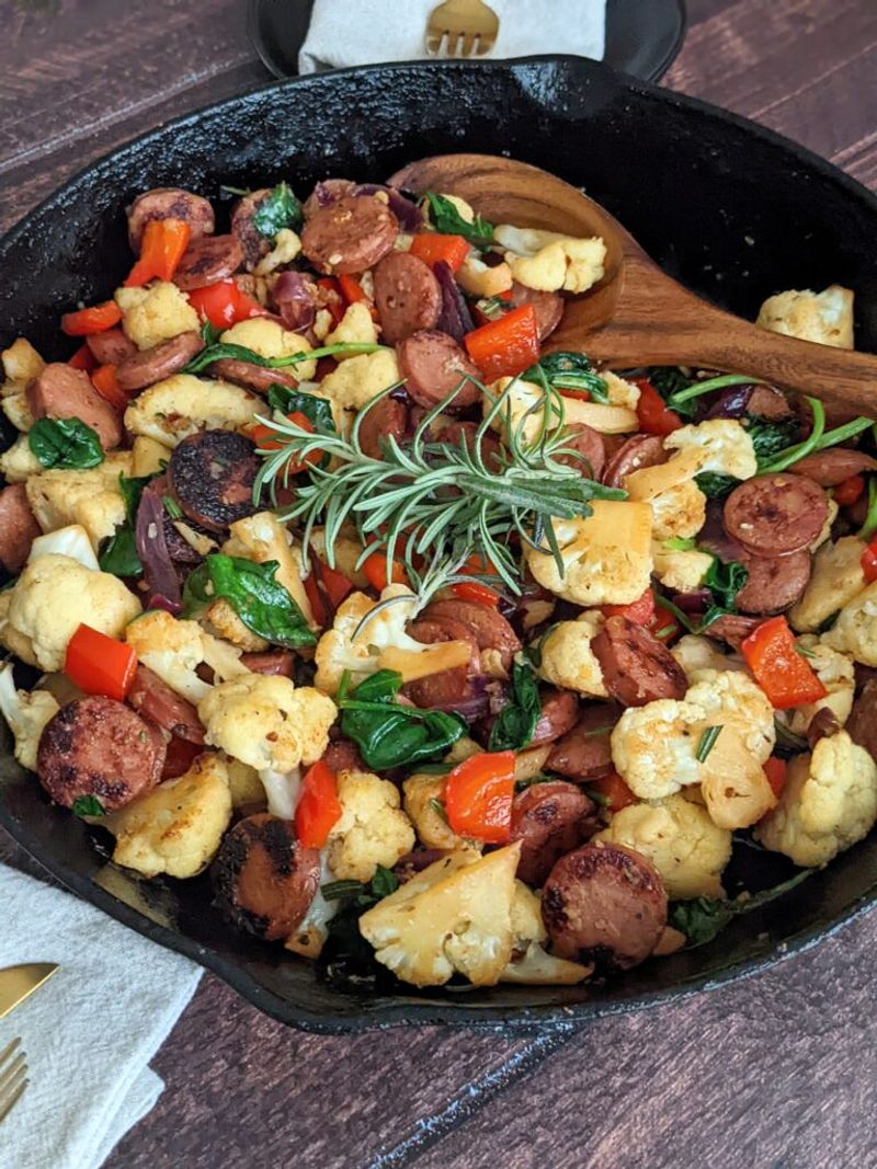 Sausage and Pepper Cauliflower Skillet