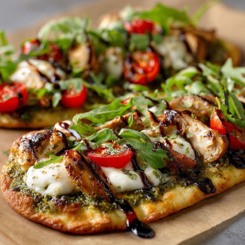 Pesto Chicken Flatbreads