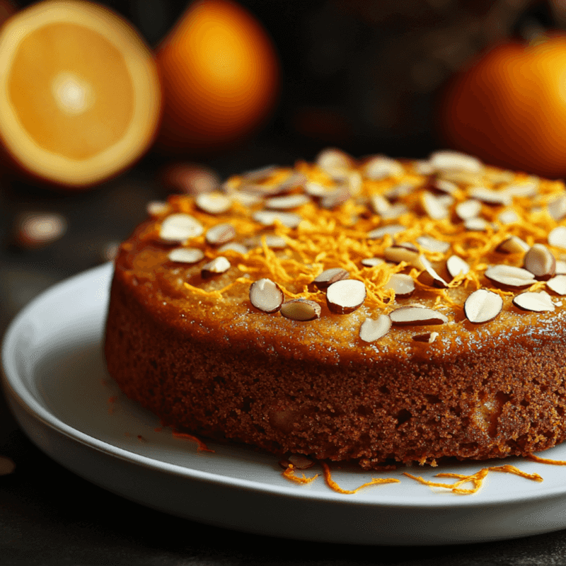 Saffron Orange Almond Gateau