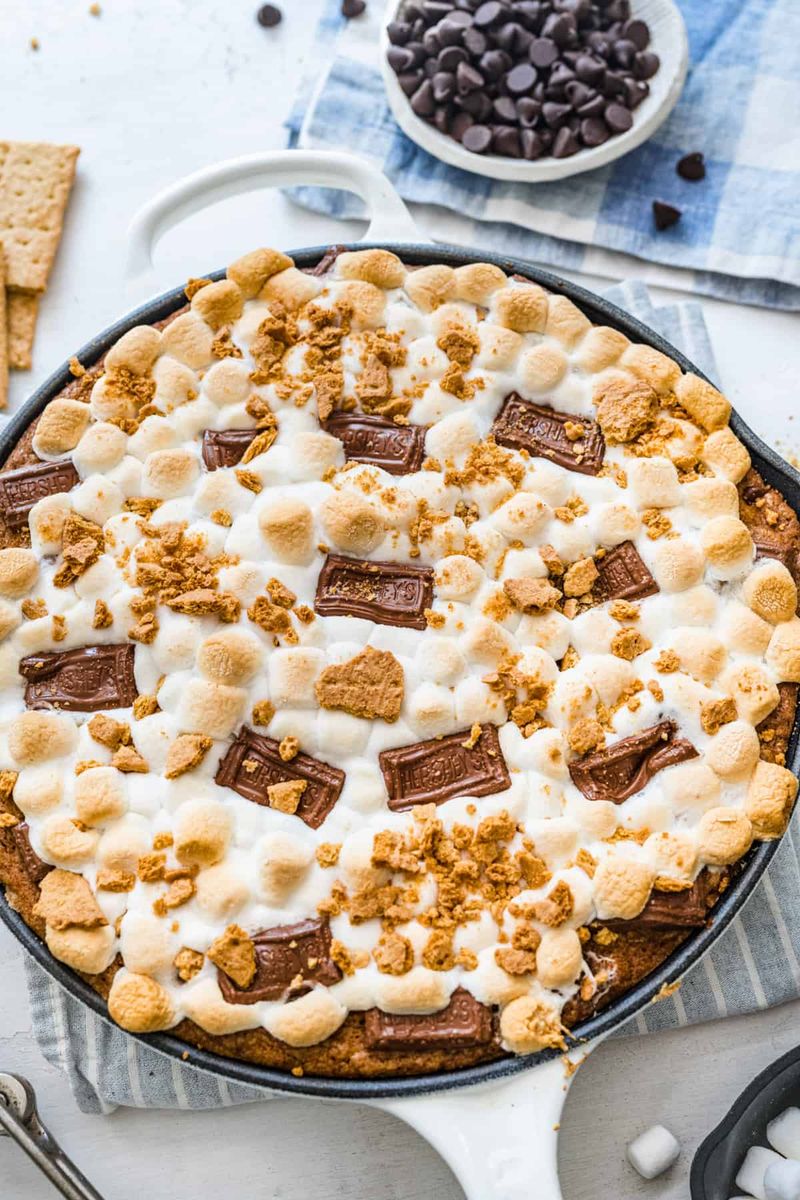 S'mores Skillet Cookie Bars