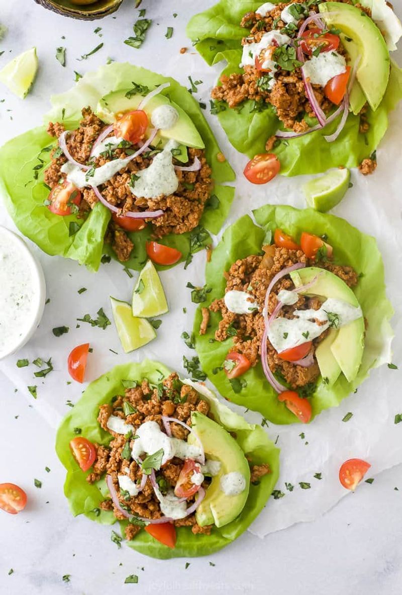 Turkey Lettuce Taco Cups