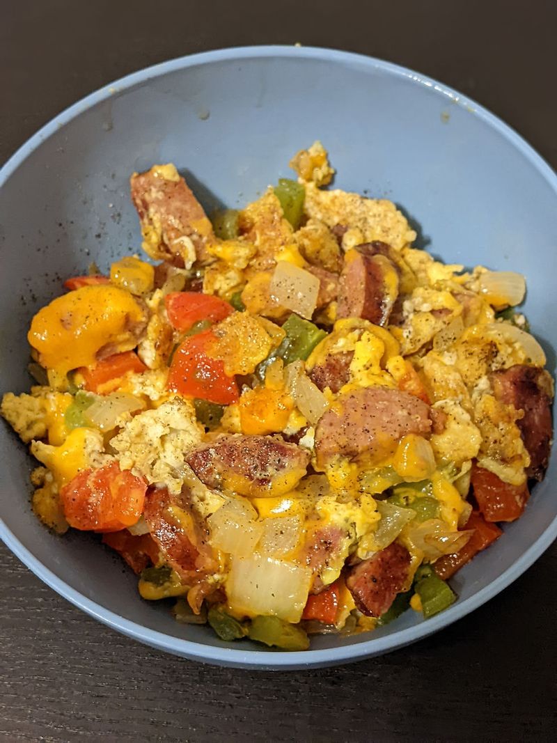 Bologna And Pepper Egg Scramble