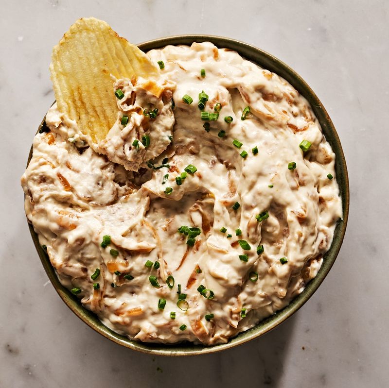 Irish cheddar and caramelized onion dip
