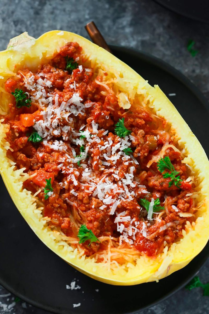 Spaghetti Squash Turkey Bolognese