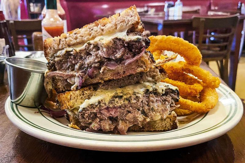 California — Patty Melt with Fries and a Side of Ranch