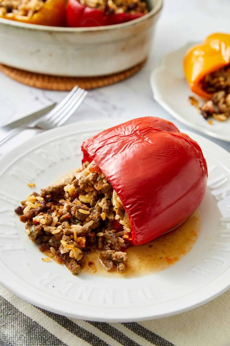 Stuffed Peppers With Beef Or Lentils
