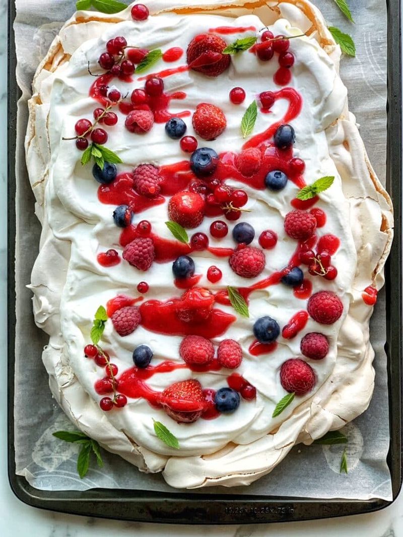 Brown Sugar Pavlova Slab With Berries
