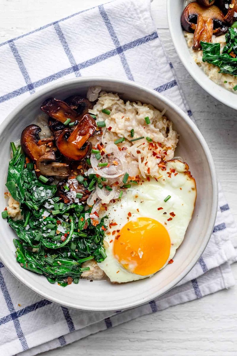 Savory Oatmeal With Greens