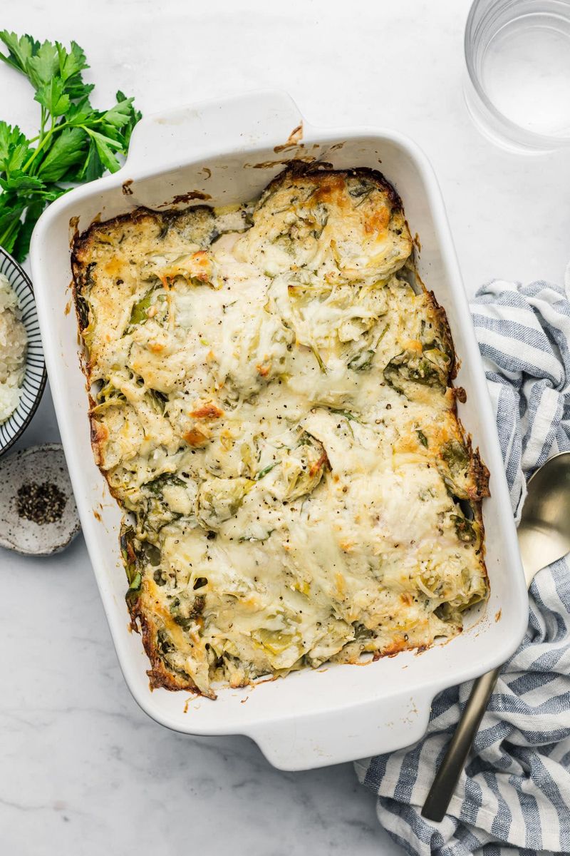 Creamy Spinach Artichoke Chicken Bake