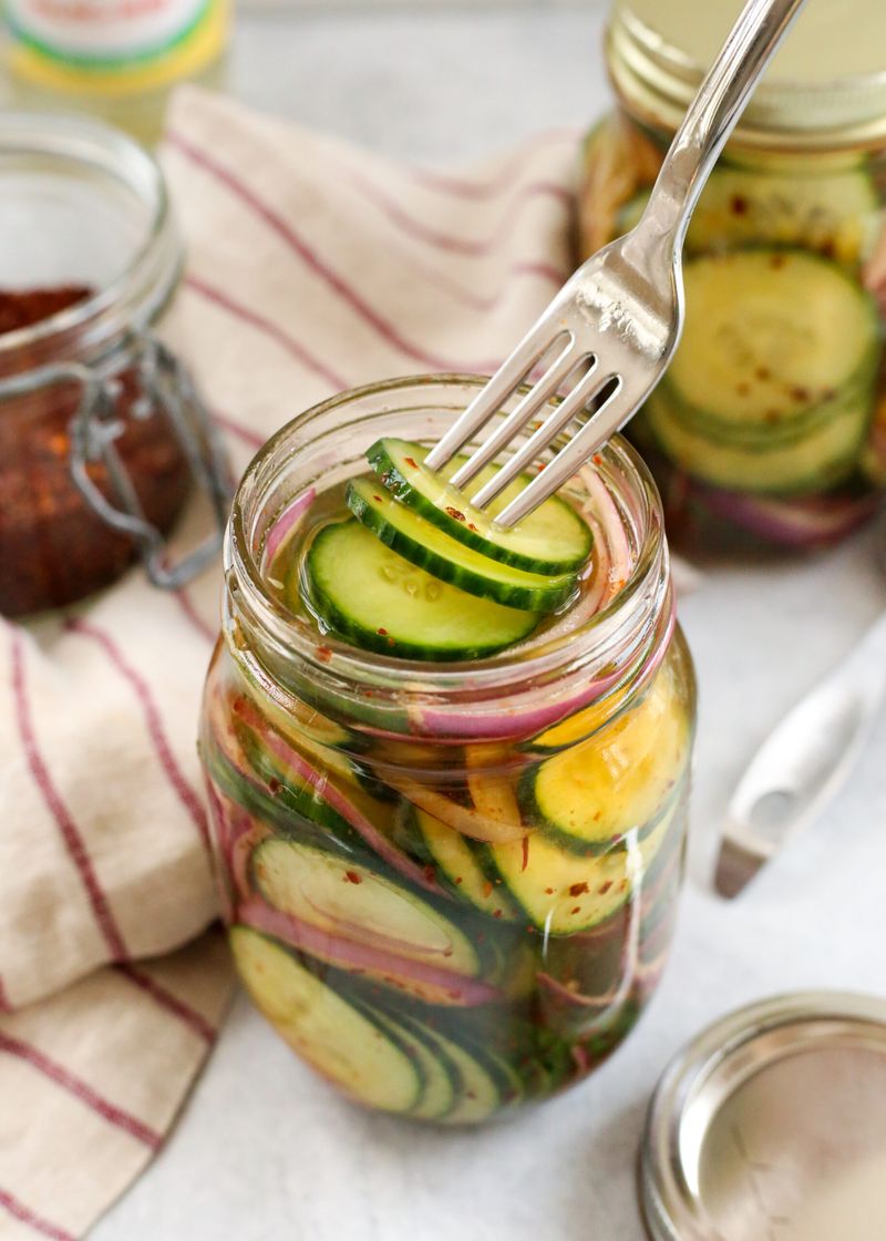 Quick-pickle crunchy bits