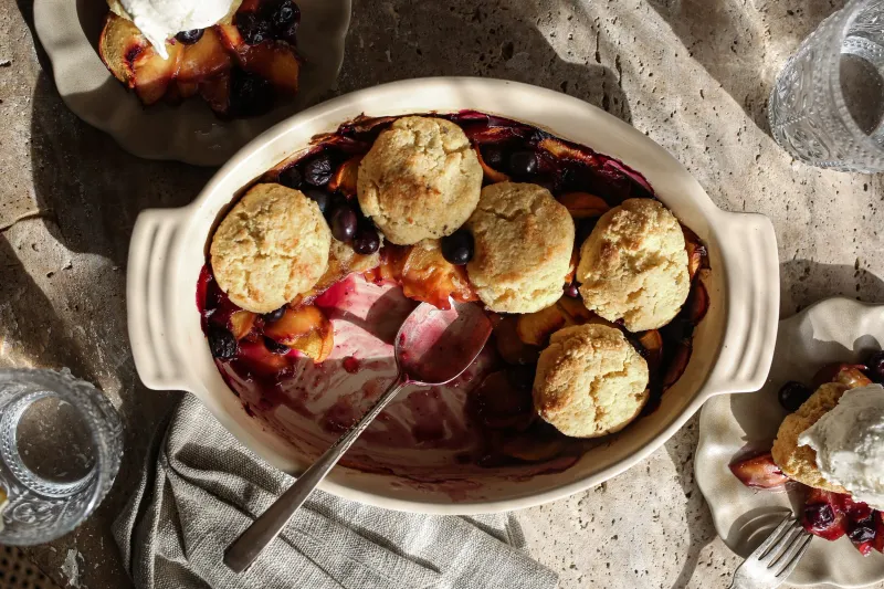 Peach And Blueberry Cobbler