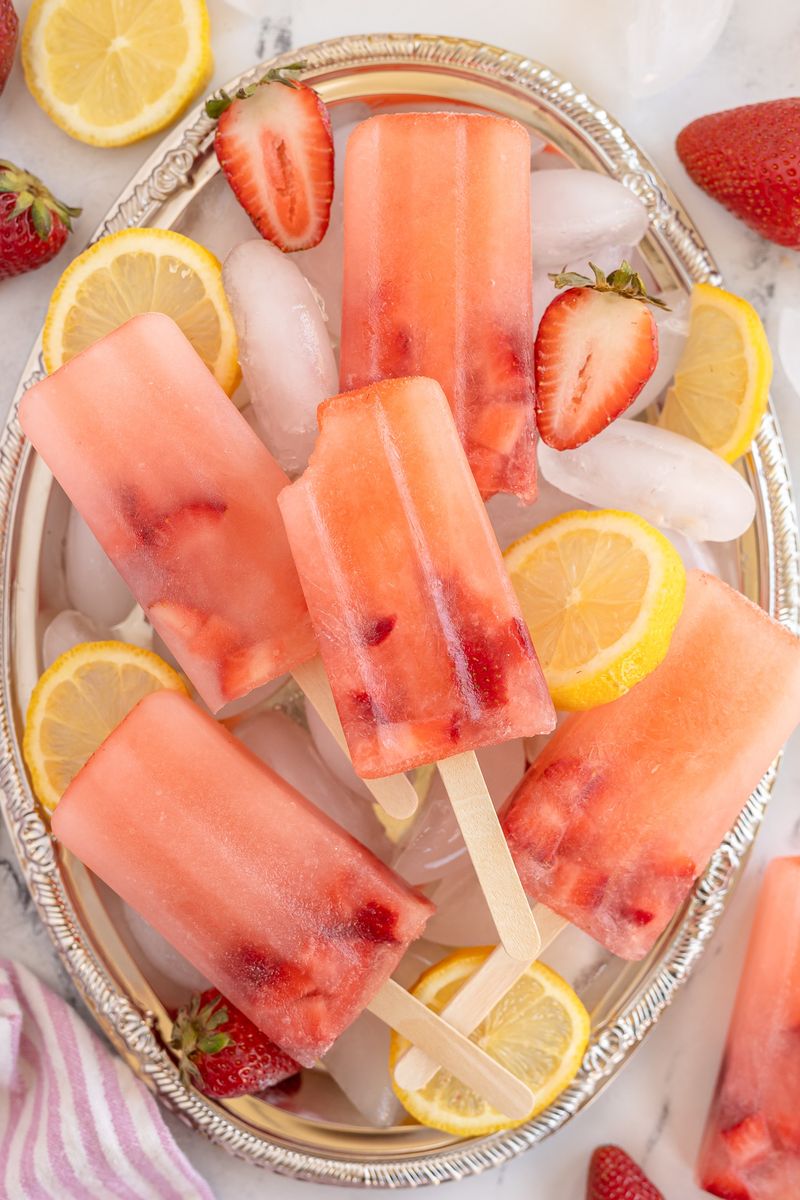 Strawberry Lemonade Popsicles