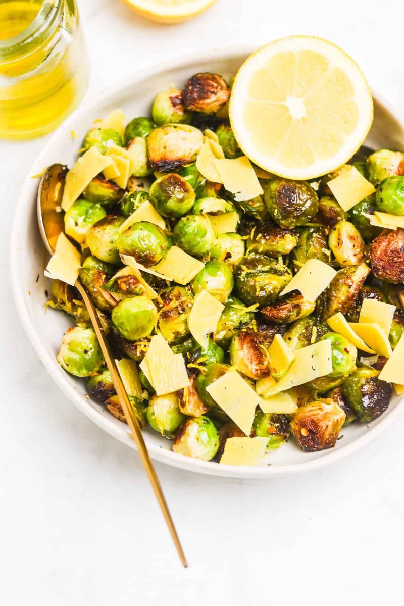 Lemon Parmesan Roasted Brussels Sprouts