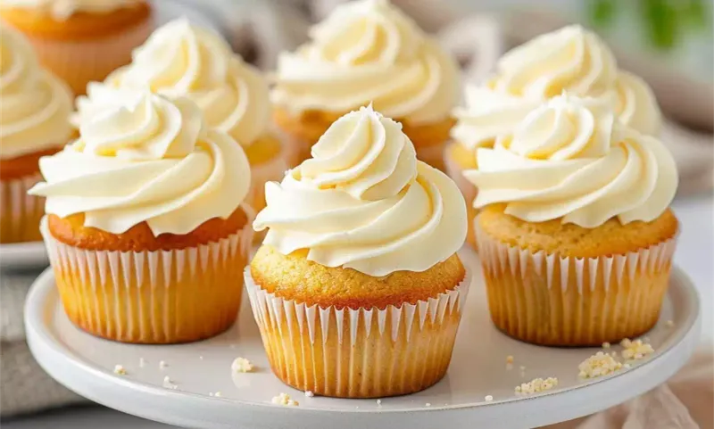 Classic Vanilla Cupcakes With Buttercream Swirls