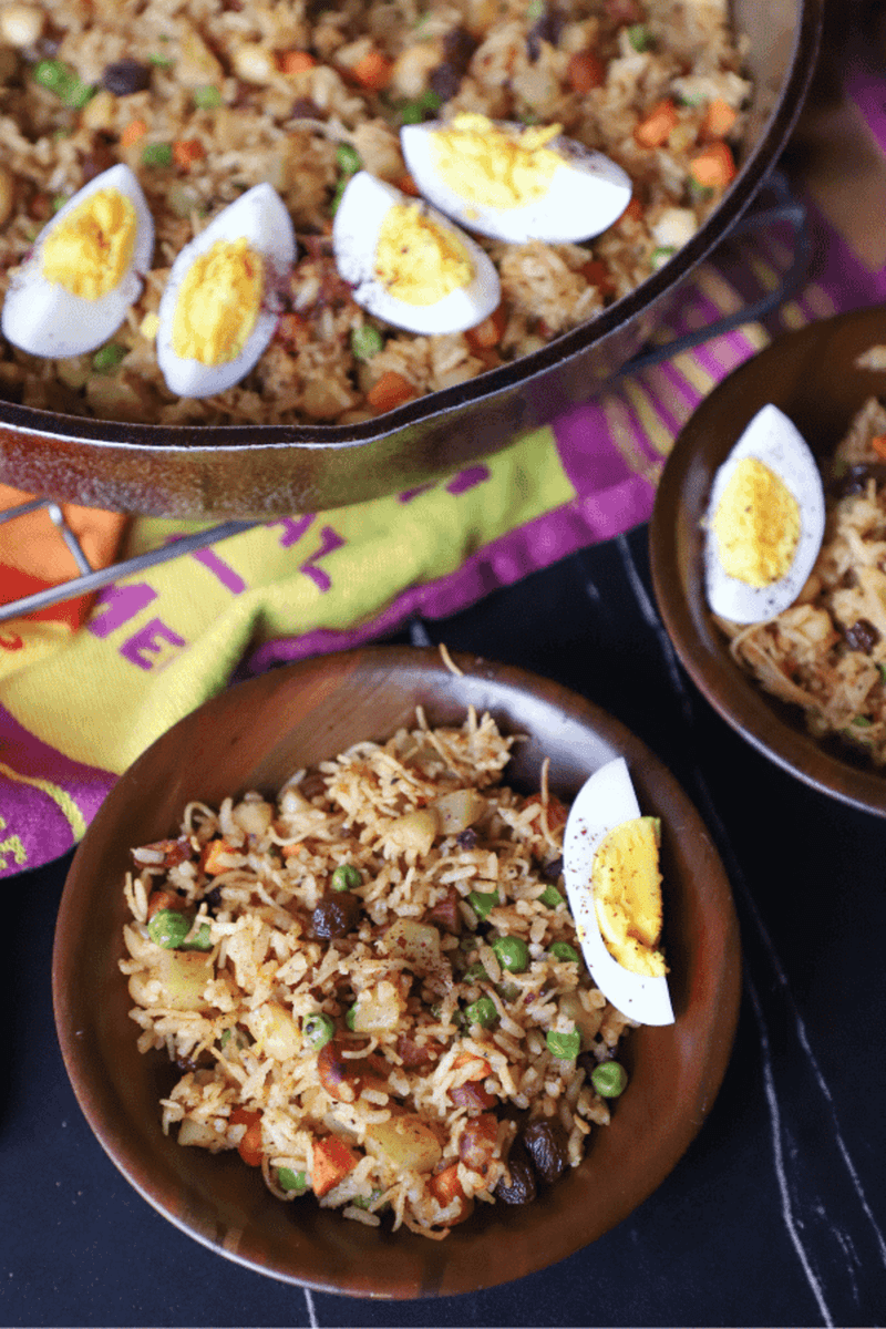 Vegetable Biryani With Optional Eggs