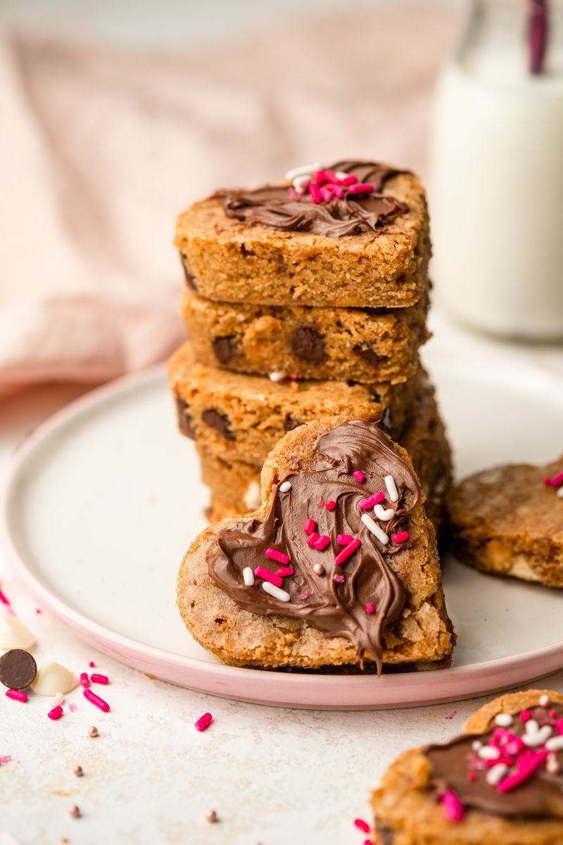 Brown Butter Heart Blondie Cookies