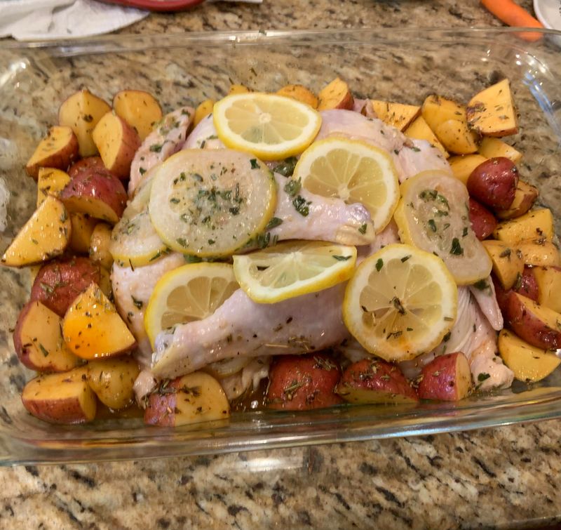 Spatchcocked Lemon Rosemary Chicken