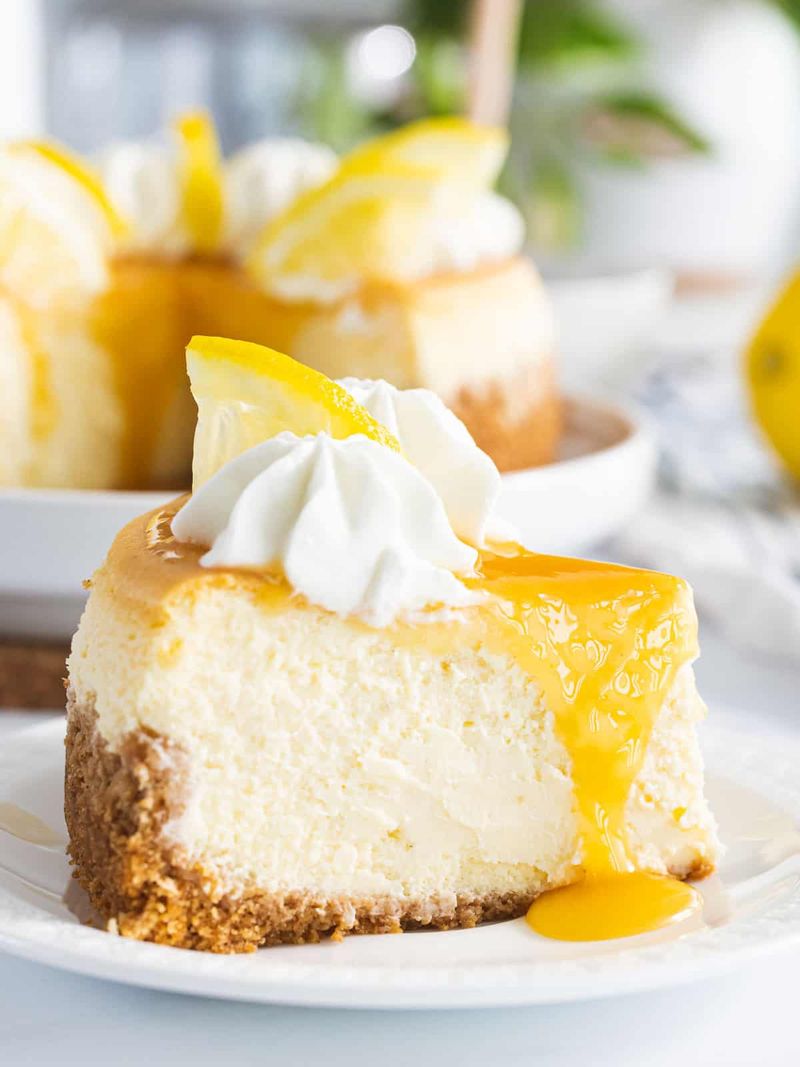 Lemon Curd–Topped New York Cheesecake