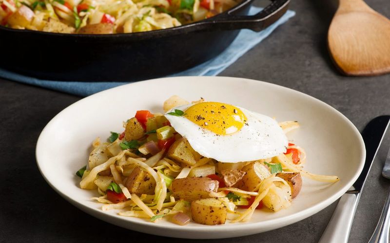 Crispy Cabbage and Potato Hash