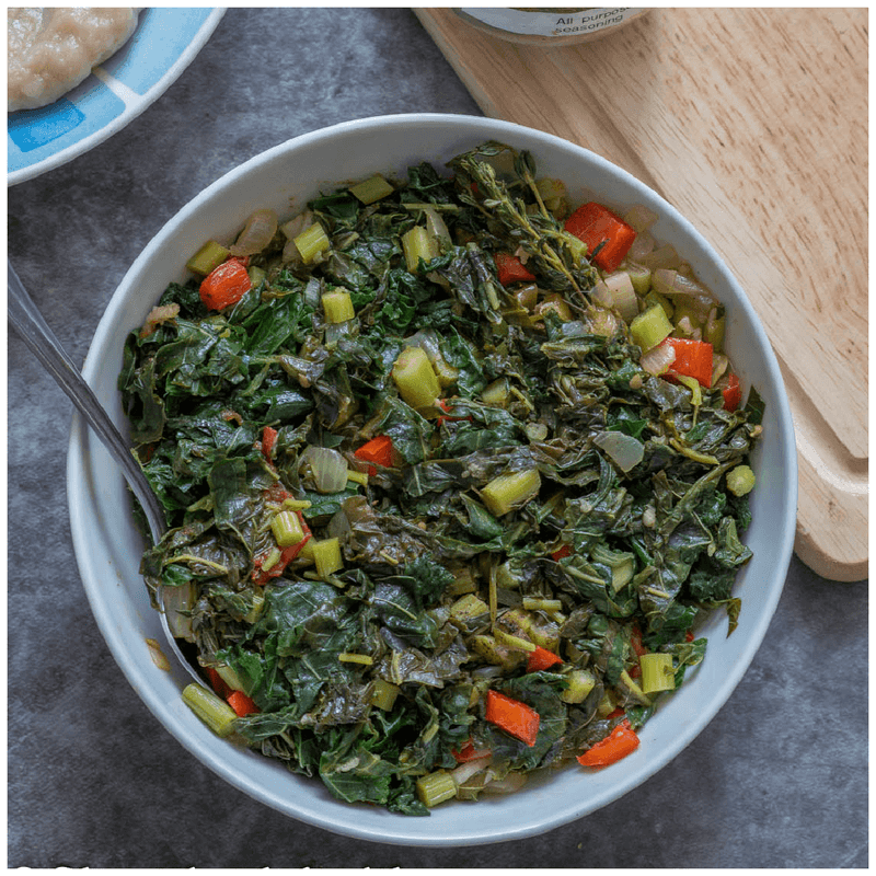 Callaloo (Cooked Down With Garlic and Onion)