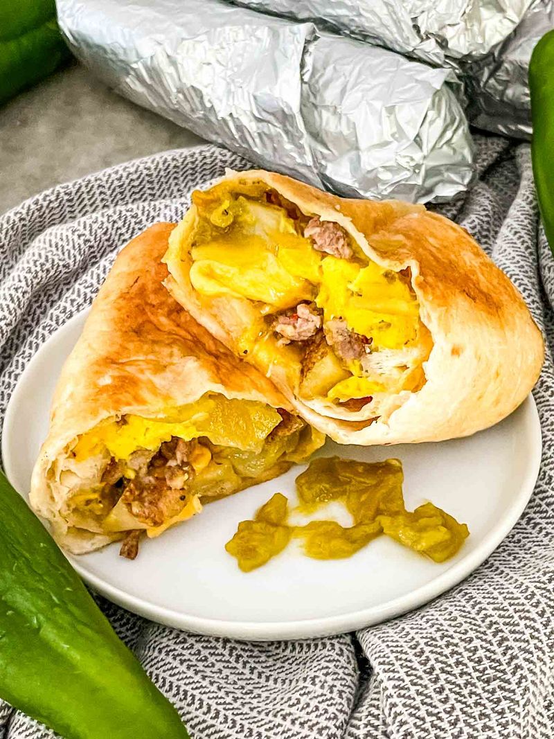 Green Chile Breakfast Burrito (New Mexico)