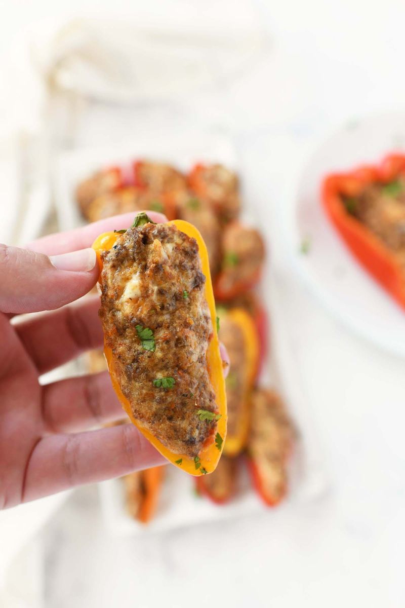 Cheesy Taco Stuffed Mini Peppers
