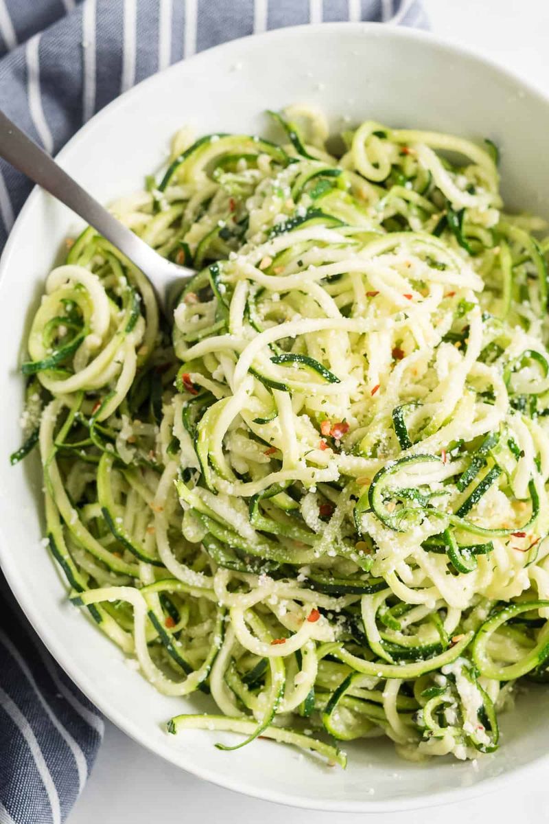 Zucchini Noodles With Garlic Butter