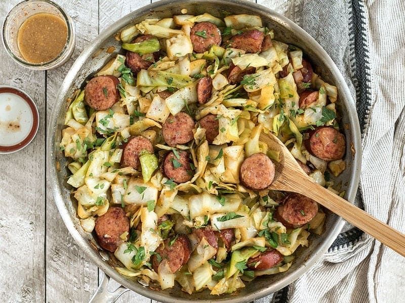 Kielbasa and Cabbage Skillet