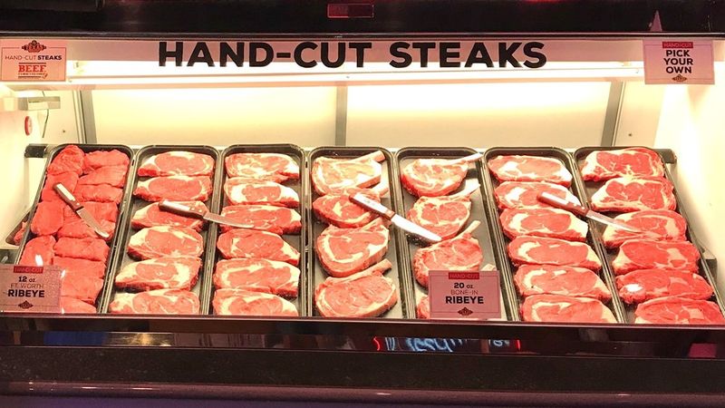 Ignoring Hand-Cut Steaks Display