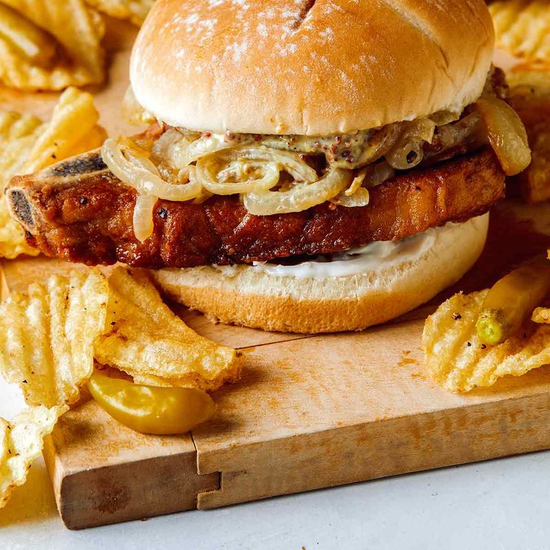 Slagel-Style Pork Chop Sandwich