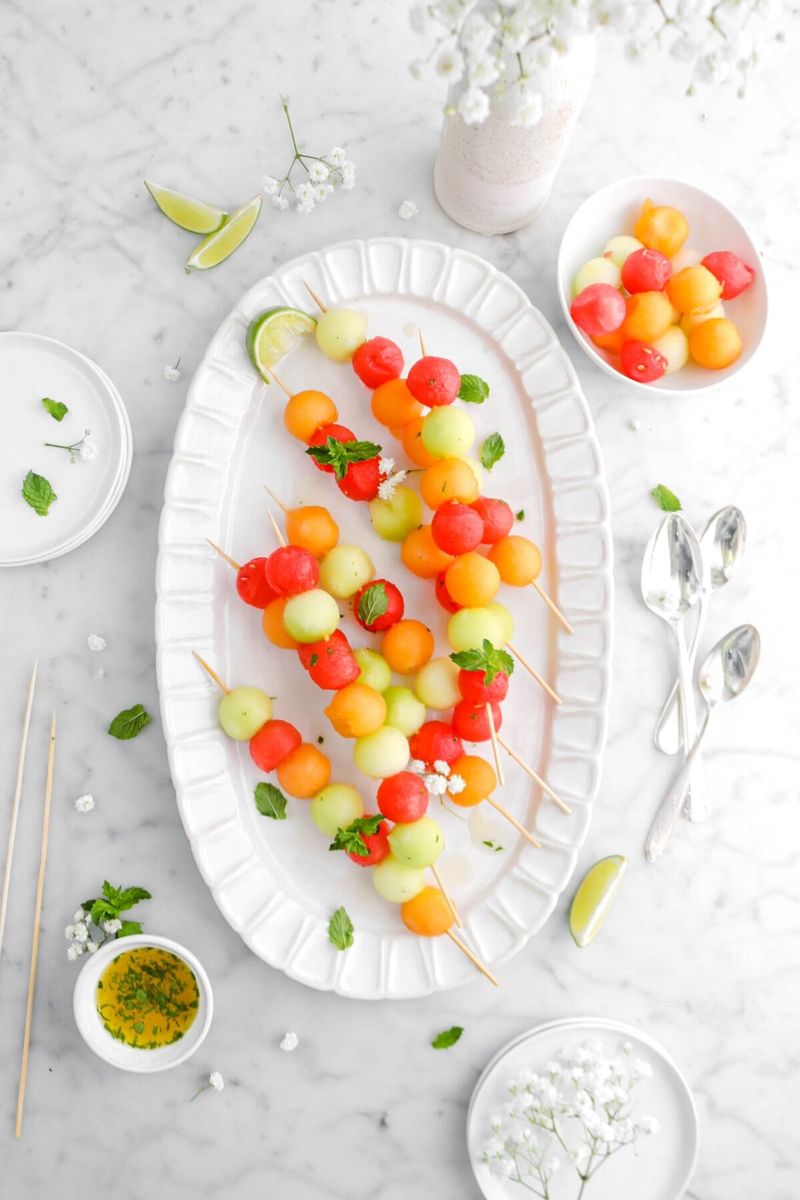 Fruit Skewers with Mint