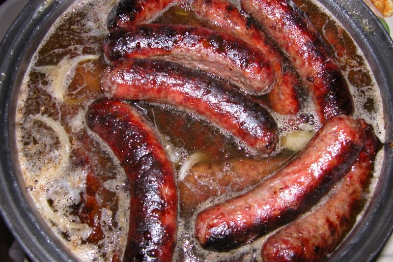 Beer Brats on a Sheboygan Hard Roll