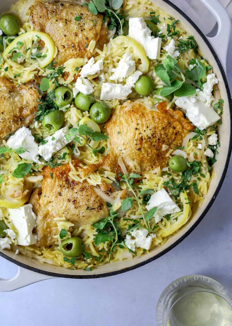 Mediterranean Chicken Orzo Casserole