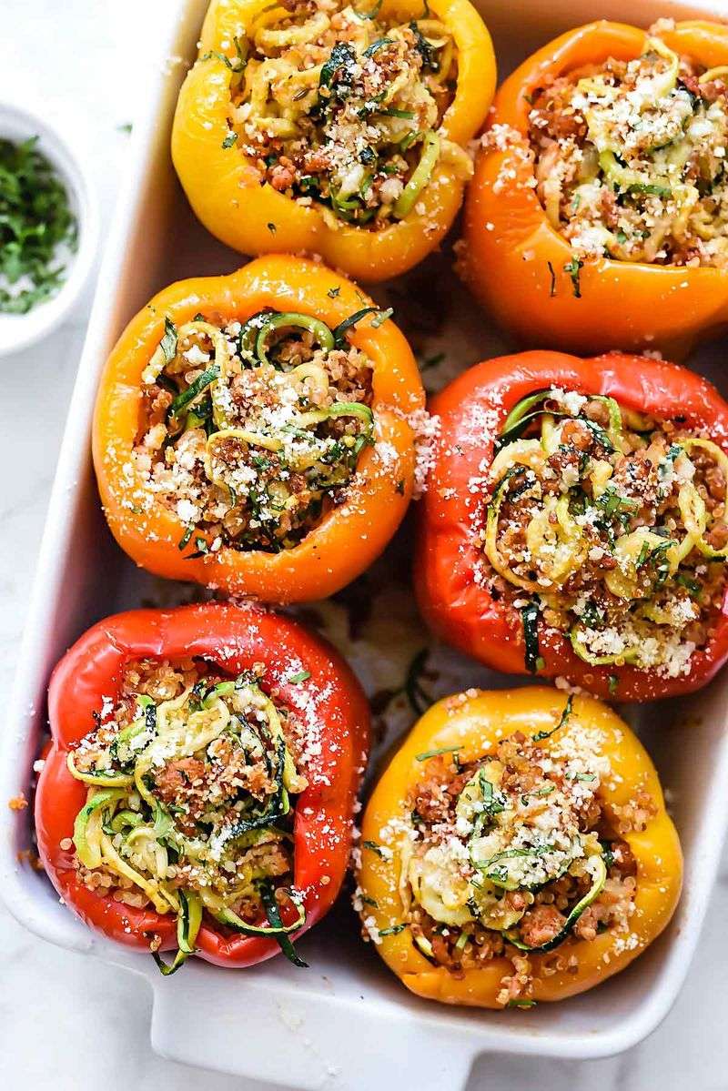 Zucchini and Sausage Stuffed Peppers