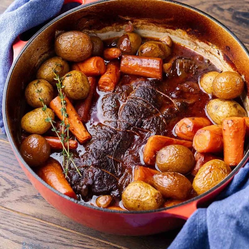 Pot roast with all the fixings (Sunday dinner style)