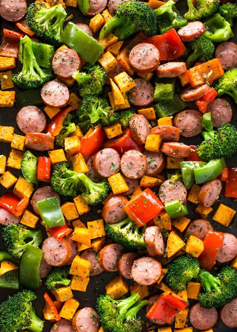 Sheet Pan Broccoli And Sausage