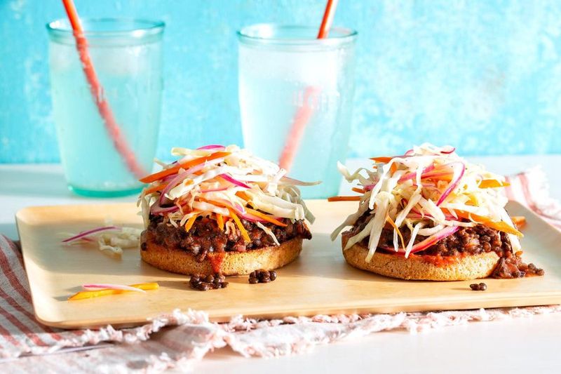 Lentil Sloppy Joes on Toasted Buns