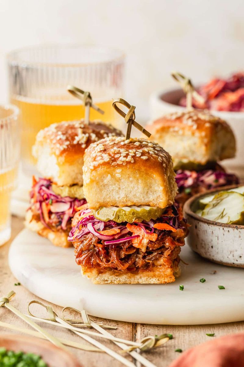 BBQ Pulled Pork Sliders With Slaw