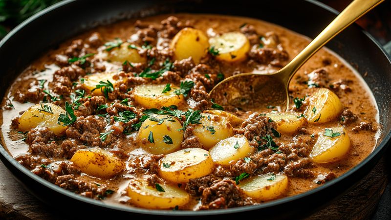Beef Stroganoff Potato Casserole