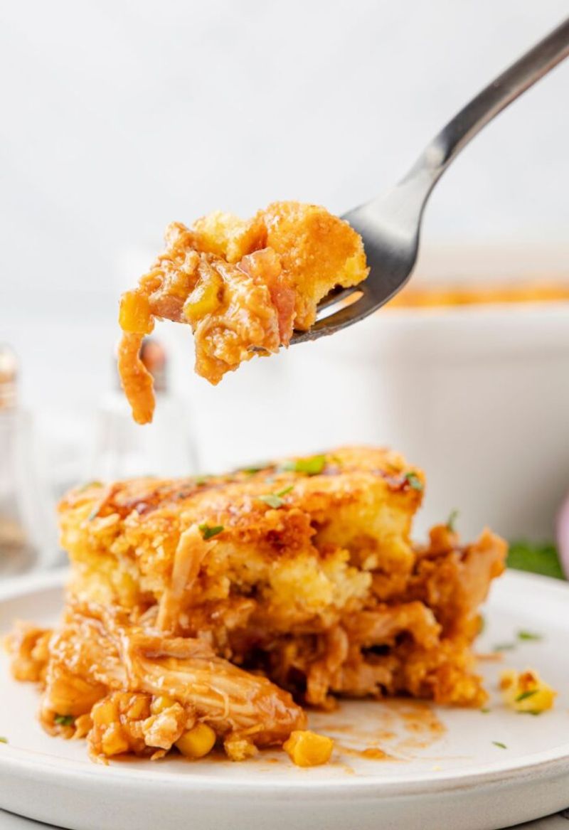 BBQ Chicken Cornbread Casserole