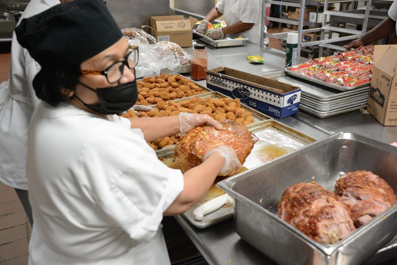 Roast turkey (often with gravy)