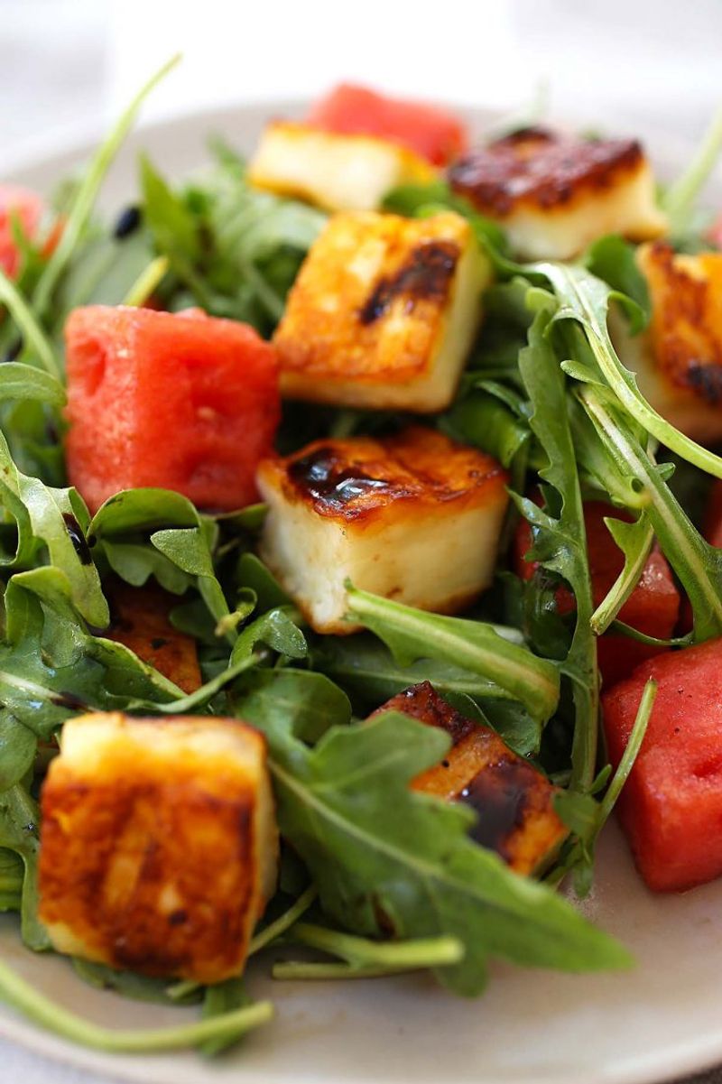 Grilled Halloumi and Watermelon Salad