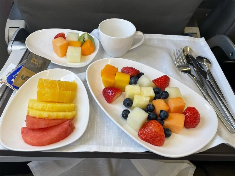 Fruit cup with crunchy, underripe melon