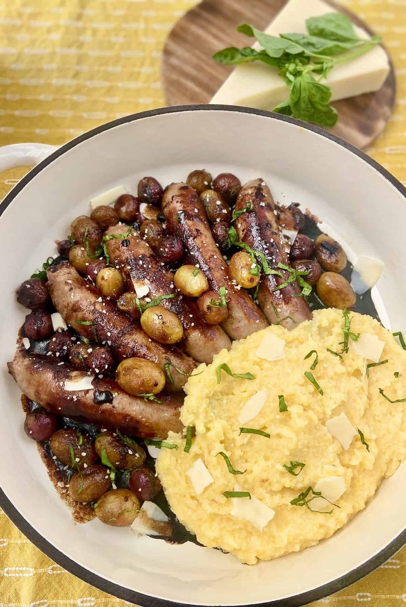 Roasted Sausage and Grapes