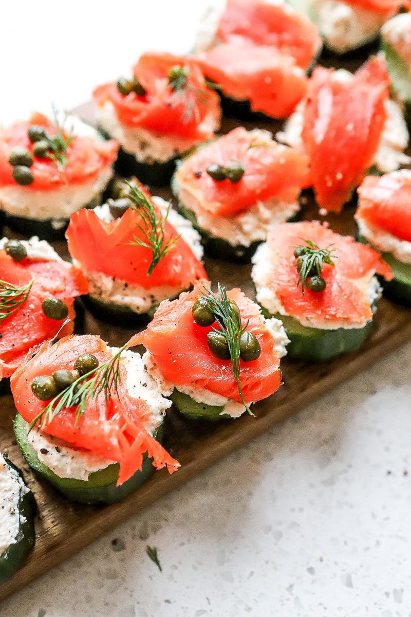 Smoked Salmon Cucumber Stacks