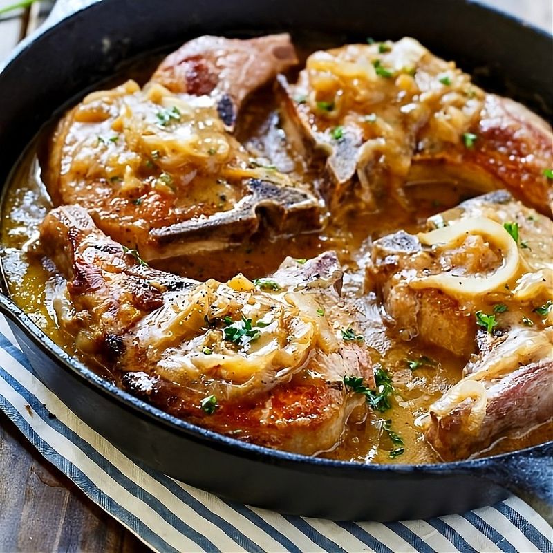 Smothered Pork Chops with Onion Gravy