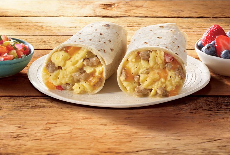 Breakfast Burrito With Eggs And Sausage